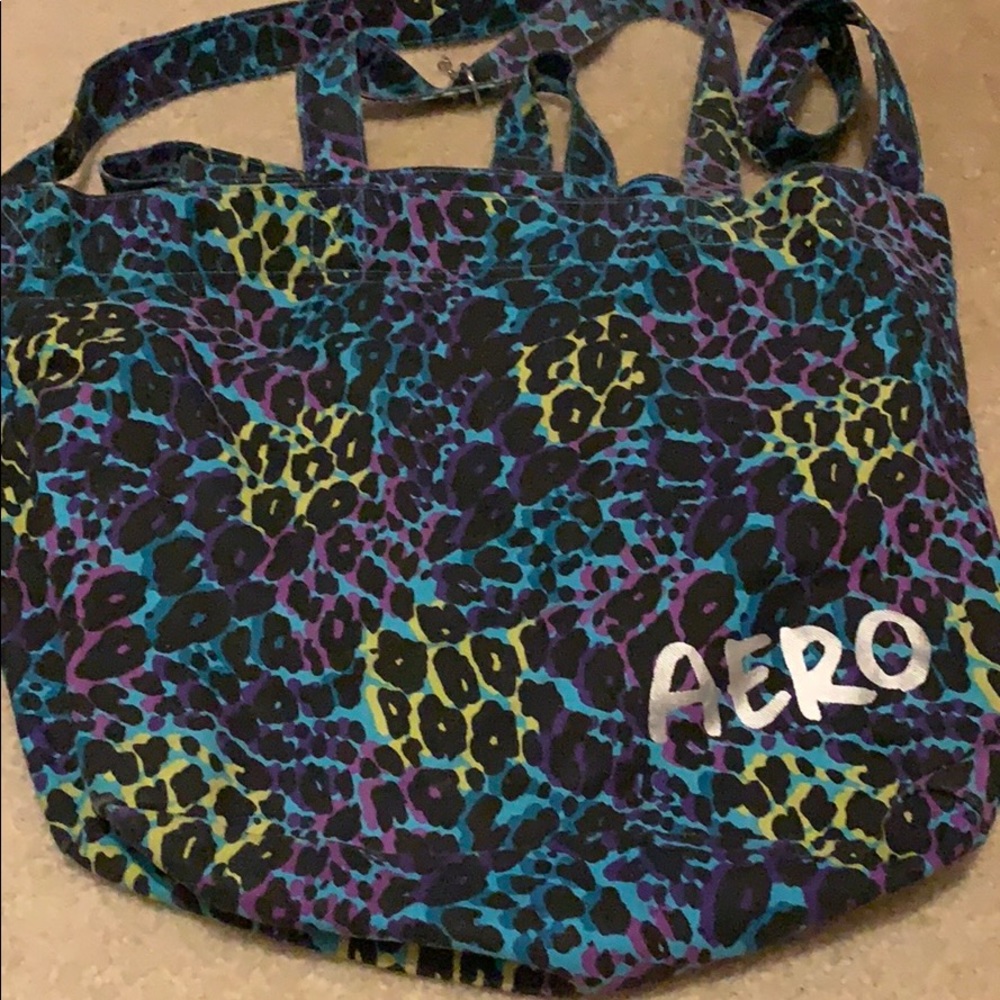 Aeropostale rainbow leopard print bag
